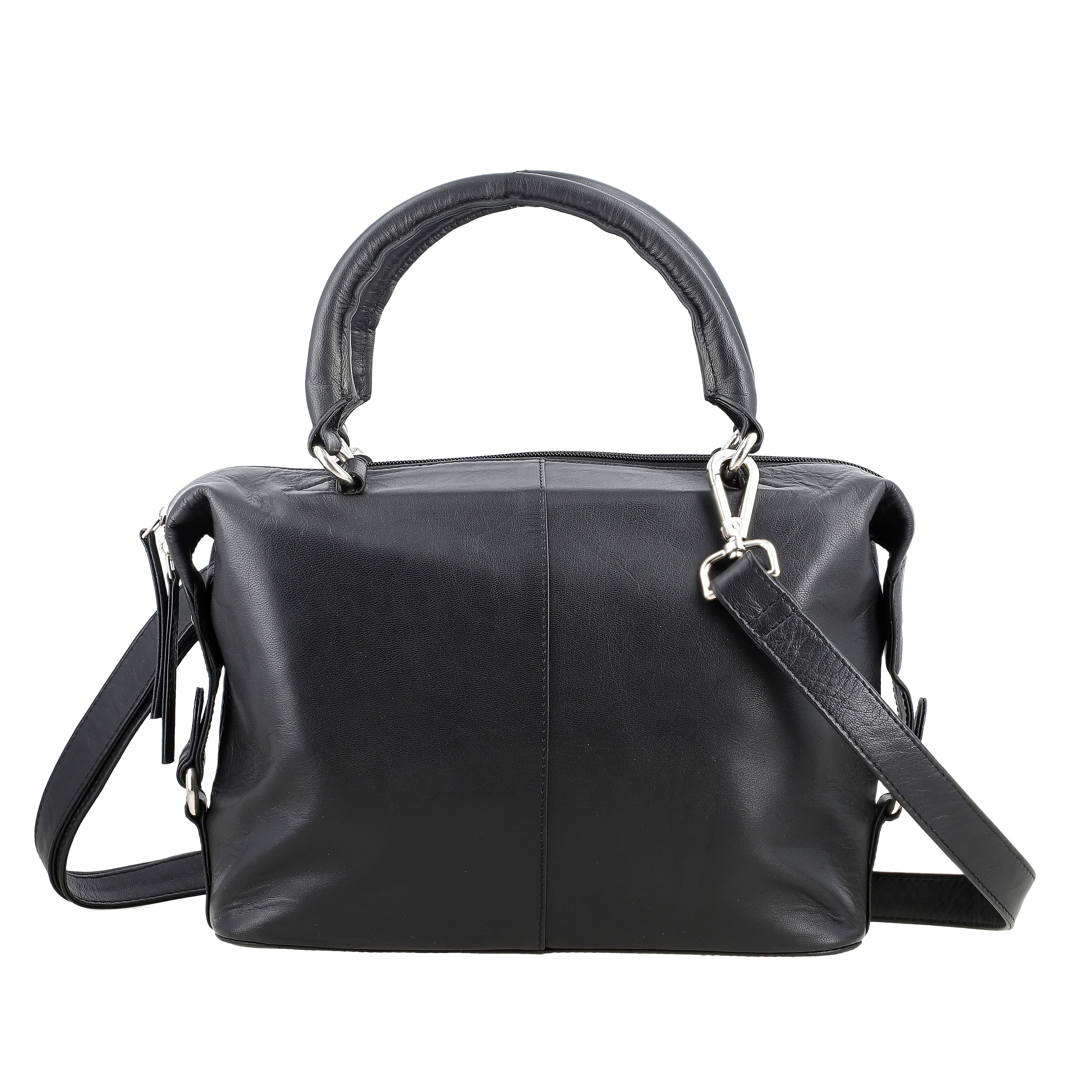 100% Genuine leather shoulder  bag Size- 10.6L x 7.67H x 4.33W inches COLOR: Black