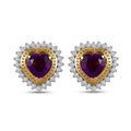 African Amethyst, Moissanite Heart Stud Earrings in Vermeil YG Over Sterling Silver 1.90 ctw - Sticky add to cart bar