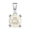10K White Gold G-H I3 Diamond Solitaire Pendant without Chain 1.00 ctw - Sticky add to cart bar