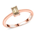 Luxoro 10K Rose Gold I3 Natural Champagne Diamond Solitaire Ring (Size 7.0) 0.50 ctw - Sticky add to cart bar