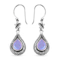 Bali Legacy Premium Rainbow Moonstone Flower Dangle Earrings in Sterling Silver 4.25 ctw - Sticky add to cart bar