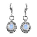 Bali Legacy Premium Rainbow Moonstone Tulang Naga Texture Dangle Earrings in Sterling Silver 6.30 ctw - Sticky add to cart bar