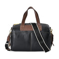 Black Genuine Leather Crossbody Bag (11.4"x5.9"x9") with 2pc Long Shoulder Strap - Sticky add to cart bar