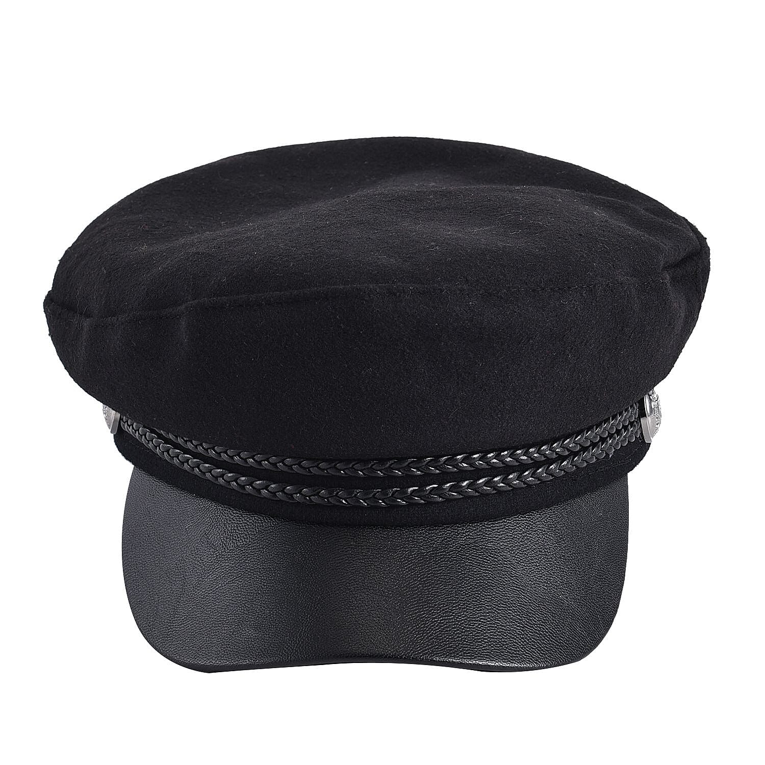 Black Color Beret Hat - (Diameter 56-58cm and Height -2.75")