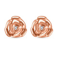 White Diamond Accent Floral Stud Earrings in 14K RG Over Sterling Silver - Sticky add to cart bar