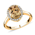 Certified & Appraised ILIANA 18K Yellow Gold AAA Turkizite and G-H SI Diamond Halo Ring (Size 10.0) 3.75 Grams 2.25 ctw - Sticky add to cart bar
