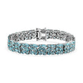 Madagascar Paraiba Apatite Bracelet in Platinum Over Sterling Silver (7.25 In) 26.85 ctw - Sticky add to cart bar