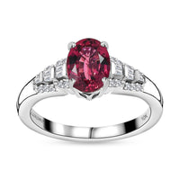 Luxoro 10K White Gold AAA Ouro Fino Rubellite and G-H I2 Diamond Ring (Size 10.0) 1.45 ctw