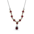 D'Joy Ouro Fino Rubellite and White Zircon Necklace 18-20 Inches in Vermeil YG and Platinum Over Sterling Silver 1.80 ctw - Sticky add to cart bar