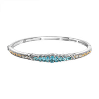 Betroka Blue Apatite Bangle Bracelet 2.00 ctw 14K YG and Platinum Over Copper with Magnet (7.25 In)