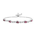 Ouro Fino Rubellite Bolo Bracelet in Platinum Over Sterling Silver 1.15 ctw - Sticky add to cart bar
