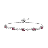 Ouro Fino Rubellite Bolo Bracelet in Platinum Over Sterling Silver 1.15 ctw