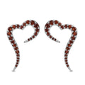 Mozambique Garnet Heart Earrings in Platinum Over Sterling Silver 1.10 ctw - Sticky add to cart bar