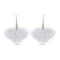 Natural Jade Carved Butterfly Earrings in Rhodium Over Sterling Silver 62.00 ctw - Sticky add to cart bar