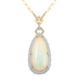 Luxoro 14K Yellow Gold Ethiopian Welo Opal and G-H I2 Diamond Necklace (18 Inches) 11.55 Grams 30.18 ctw - Sticky add to cart bar