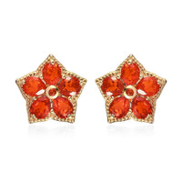 AAAA Crimson Fire Opal 2.35 ctw Hoop Earrings in 18K Vermeil Yellow Gold Over Sterling Silver