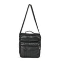 Black Genuine Leather Men's Crossbody Bag with Croc-Embossed Flap - Sticky add to cart bar