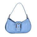 Blue Genuine Leather Shoulder Bag (10"x2.4"x5.7") with Shoulder Strap - Sticky add to cart bar