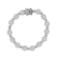 D'Joy White Moissanite 12.30 ctw Bracelet in Rhodium Over Sterling Silver (7.25 In)