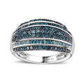 Diamond Multi Row Band Ring in Platinum Over Sterling Silver (Size 10.0) 1.00 ctw - Sticky add to cart bar