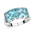 Madagascar Paraiba Apatite Ring in Platinum Over Sterling Silver (Size 10.0) 3.65 ctw - Sticky add to cart bar
