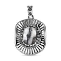 Artisan Crafted White Buffalo Cowboy Hat Pendant in Sterling Silver 5.30 ctw - Sticky add to cart bar