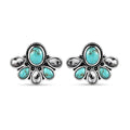 Artisan Crafted Sierra Nevada Turquoise and White Buffalo Stud Earrings in Sterling Silver 7.00 ctw - Sticky add to cart bar