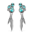 Artisan Crafted Sierra Nevada Turquoise Dangle Earrings in Sterling Silver 5.35 ctw - Sticky add to cart bar