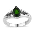 Chrome Diopside and Simulated Black Diamond Ring in Stainless Steel (Size 10.0) 1.25 ctw - Sticky add to cart bar