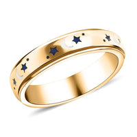 Sterling Silver Moon Star Spinner Band Ring (4.90 g)