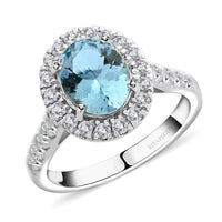 Certified & Appraised Rhapsody 950 Platinum AAAA Santa Maria Aquamarine, Diamond (E-F, VS2) (0.75 cts) Ring (Size 10.0) (6 g) (Del. in 10-12 Days) 2.15 ctw