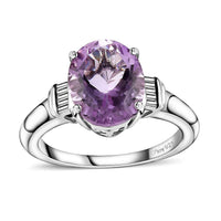 Rose De France Amethyst Ring in Platinum Over Sterling Silver (Size 10.0) 2.40 ctw