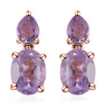 Rose De France Amethyst 2.90 ctw Stud Earrings in Vermeil Rose Gold Over Sterling Silver - Sticky add to cart bar