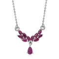 Premium Montepuez Ruby 1.00 ctw Necklace 18-20 Inches in Platinum Over Sterling Silver - Sticky add to cart bar