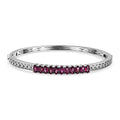 Premium Orissa Rhodolite Garnet Bangle Bracelet in Platinum Bond (6.50 In) 3.15 ctw - Sticky add to cart bar