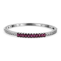 Premium Orissa Rhodolite Garnet Bangle Bracelet in Platinum Bond (6.50 In) 3.15 ctw