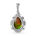 Artisan Crafted Canadian Ammolite Pendant in Sterling Silver - Sticky add to cart bar