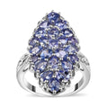 Tanzanite Elongated Ring in Platinum Over Sterling Silver (Size 10.0) 3.00 ctw - Sticky add to cart bar