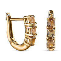 Golden Tanzanite Huggie Hoop Earrings in Vermeil Yellow Gold Over Sterling Silver 0.90 ctw
