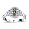 Green Tanzanite and White Zircon Ring in Platinum Over Sterling Silver (Size 10.0) 1.25 ctw - Sticky add to cart bar