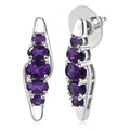 African Amethyst Earrings in Platinum Over Sterling Silver 3.75 ctw - Sticky add to cart bar
