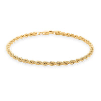 3mm Rope Chain Bracelet in 14K Yellow Gold 2.50 Grams (7.50 In)