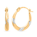 Hoop Earrings in 14K Yellow and White Gold 0.42 Grams - Sticky add to cart bar