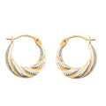 Hoop Earrings in 14K Yellow and White Gold 0.46 Grams - Sticky add to cart bar