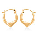 14K Yellow Gold Heart Hoop Earrings 0.37 Grams - Sticky add to cart bar