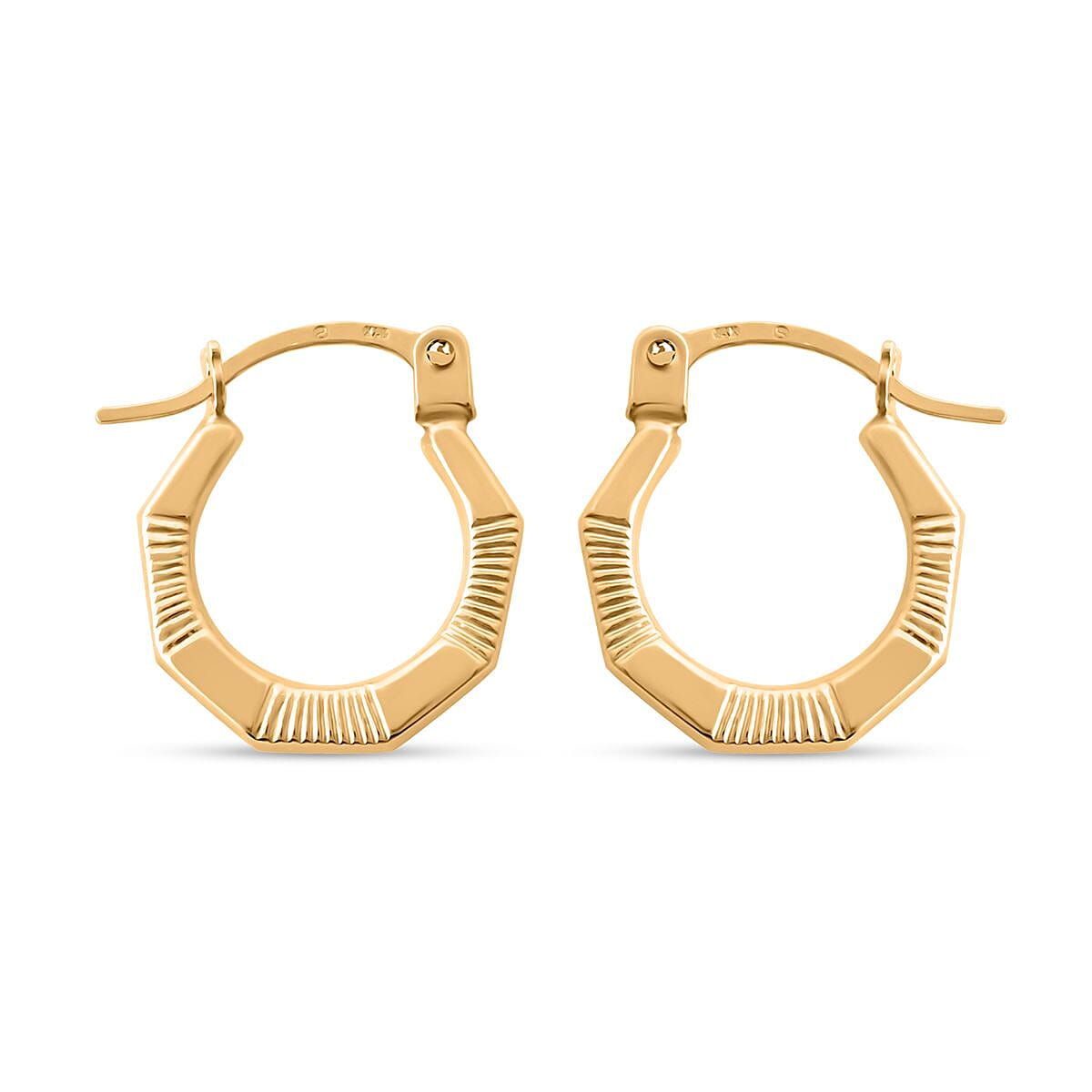 14K Yellow Gold Hoop Earrings 0.30 Grams