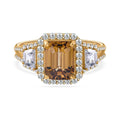 Luxoro 10K Yellow Gold Premium Yellow Zircon and White Zircon Halo Ring (Size 10.0) 5.35 ctw - Sticky add to cart bar