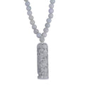 Natural Jade Carved Dragon Beaded Necklace 20 Inches in Rhodium Over Sterling Silver 308.00 ctw - Sticky add to cart bar