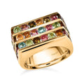 Multi-Tourmaline Men's Ring in Vermeil YG Over Sterling Silver (Size 10.0) 4.65 ctw - Sticky add to cart bar