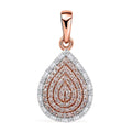 Luxoro 10K Rose Gold I3 Natural Pink and White Diamond Pear Shape Pendant 0.50 ctw - Sticky add to cart bar